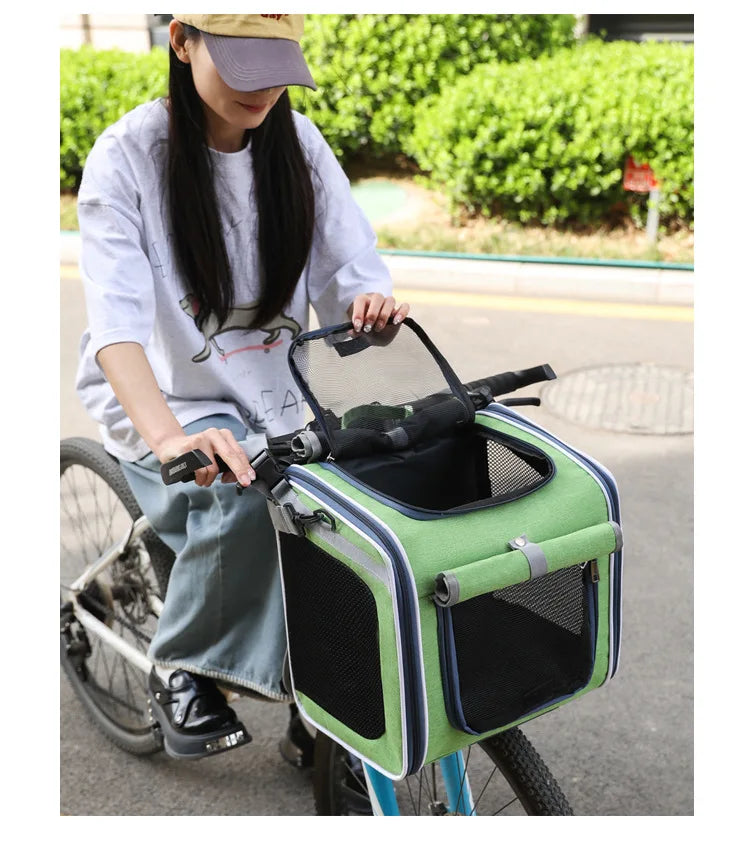 Mo Chong Car-mounted Pet Bag, a Portable Handheld and Backpack for Outdoor Use. Nordic-style Bicycle-mounted Cat Bag and Dog Bag