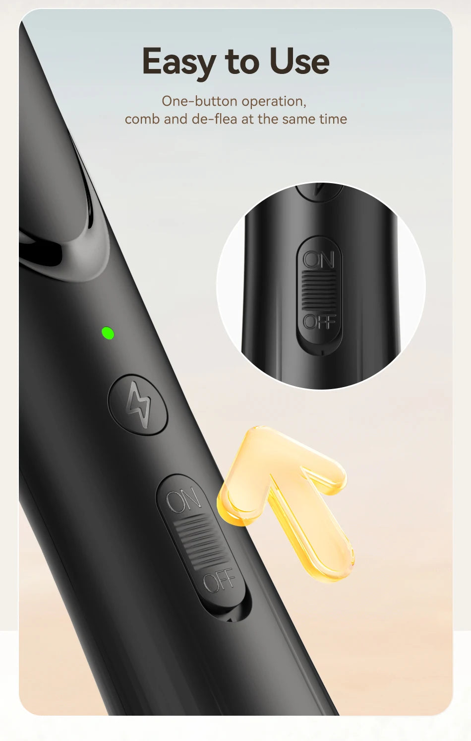 ROJECO Electric Flea Comb Anti Lice Grabber Brush Flea Removal Brush Multifunctional Comb Pet Dog Cat Hair Cleaner Accessories