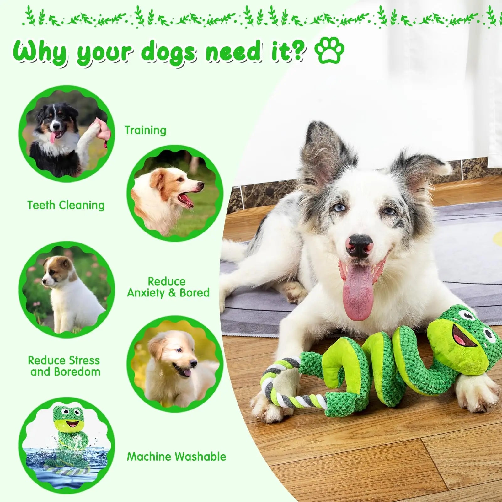 Interactive plush squeaky toys are suitable for large, medium and small dogs - intelligent breed puppy toys