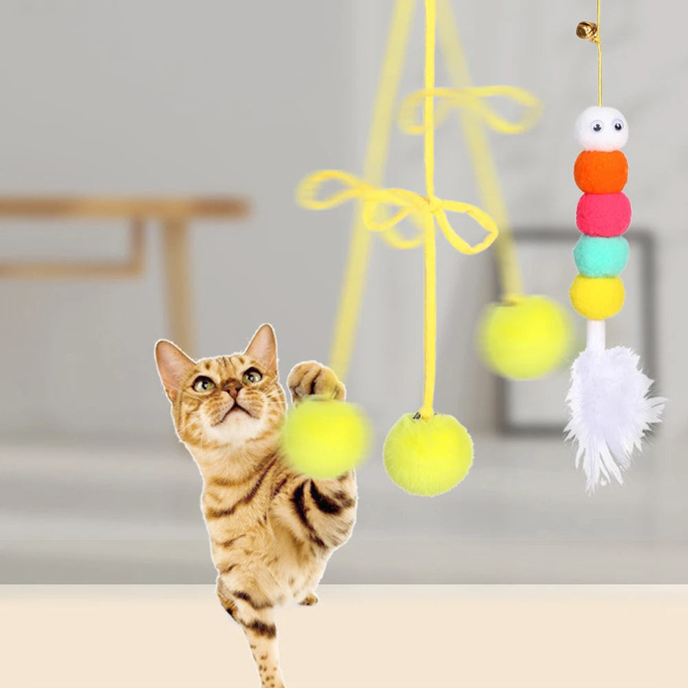Cat Toy Swing Sticky Disc Elastic Hanging Door Teasing Cat Rope Long Rope Teasing Cats Toy Cat Accessories Pet Kitten Toy