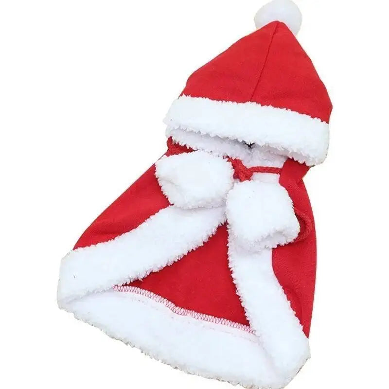 Cat Christmas Costume Santa Cosplay Funny Transformed Cat Dog Pet Xmas Cape Winter Dress Up Clothes Red Scarf Cloak Props Decor