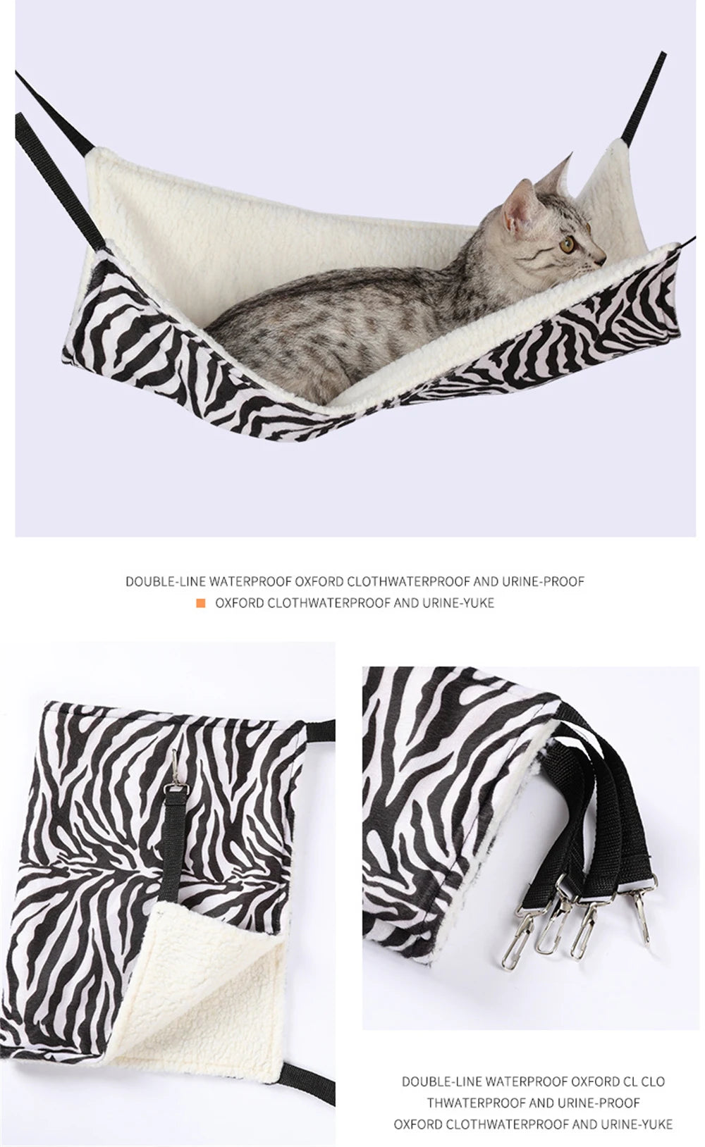 Plush Cat Hammock Autumn Winter Pet Mats for Cats Hamster Adjustable Hammocks Kitten Accessories Supplies Hanging Cage Bed