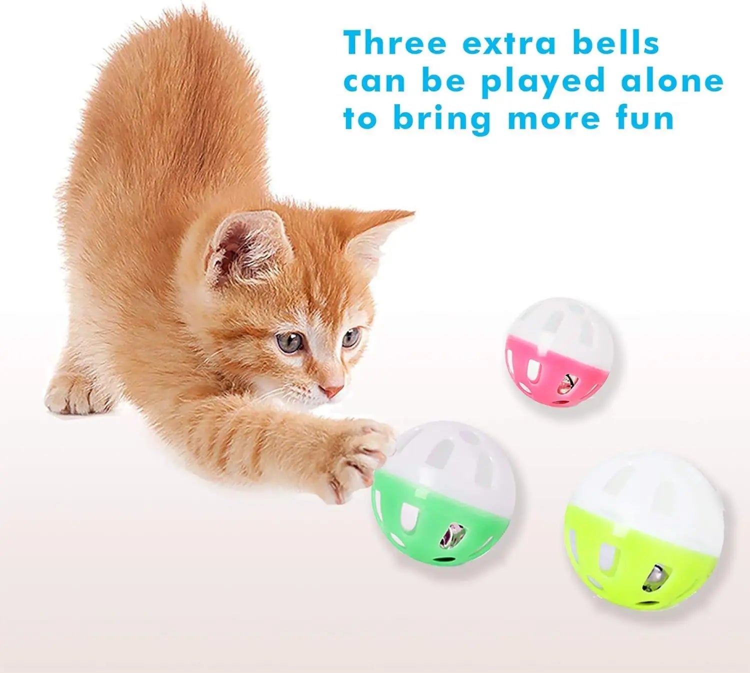 Six-Colorful Plastic Turntable Cat Toy with Interactive Puzzle Roller & Balls for Kittens' Mental & Physical Exercise