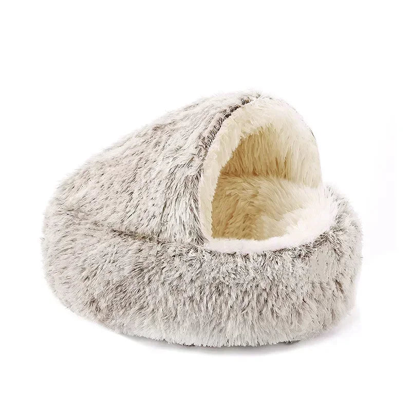 Cat House Winter Plush Pet Cat Bed Round Cat Cushion Thicken Warm Cats Basket Pet Sleep Bag Kitten Nest Kennel for Small Cats