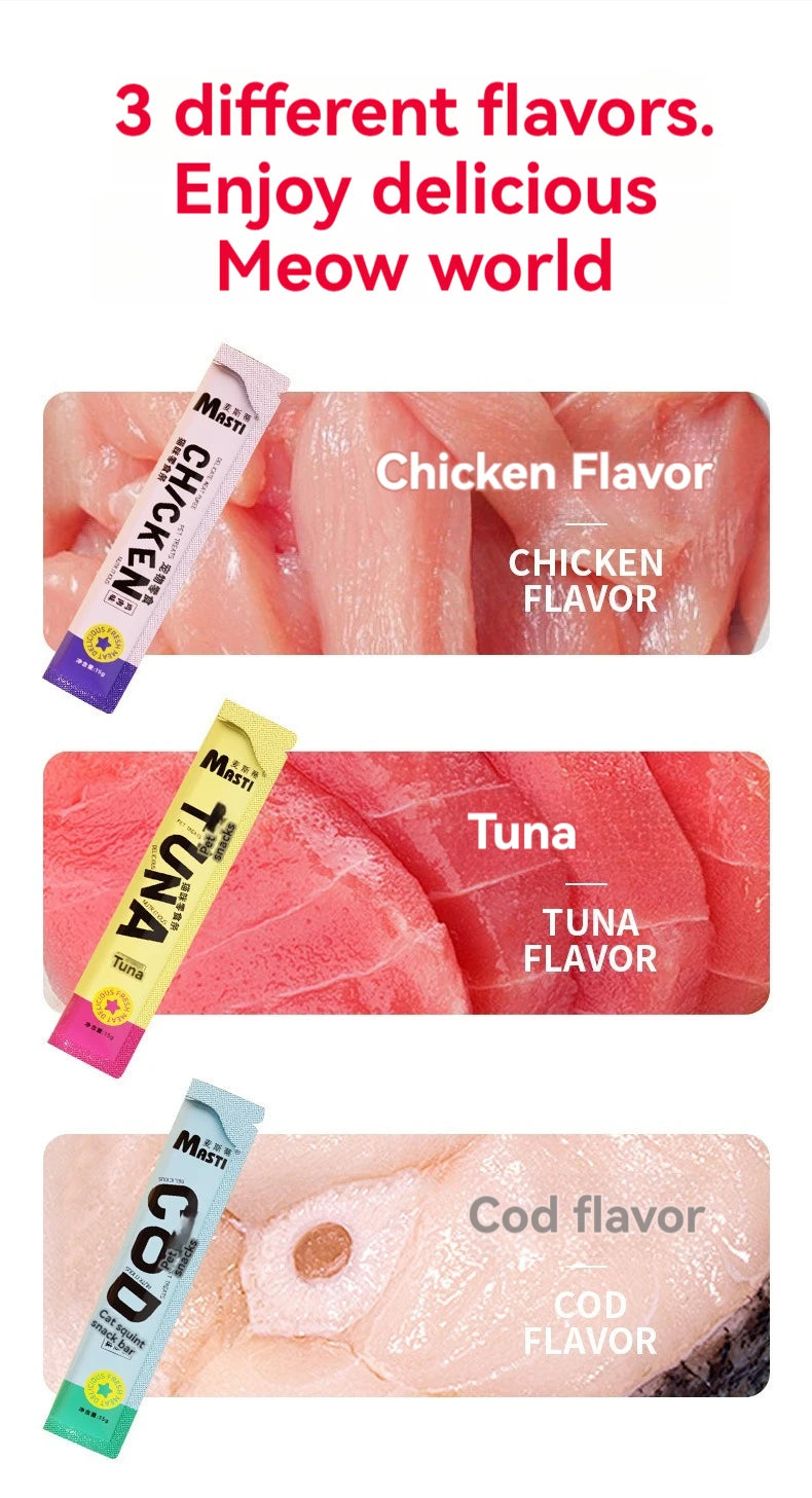 Cat food pet snacks 15g/piece liquid wet food tuna chicken canned hair cheek cat snacks