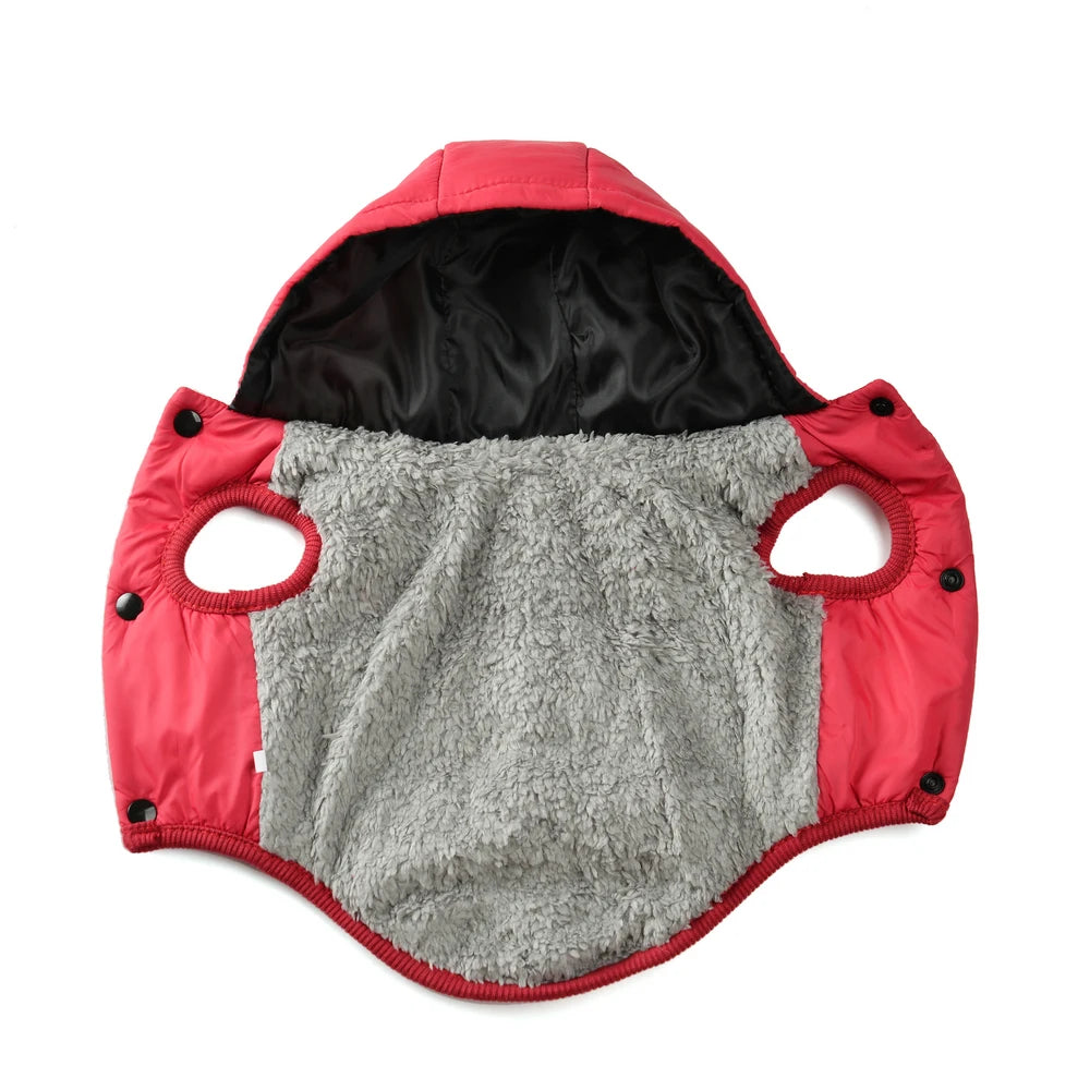 Warm Fleece Dog Coat Hoodie For Small Medium Dogs Winter Puppy Clothes Jacket With D-ring Thick Cozy Pug Dachshund Parka Costume