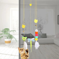 Cat Toy Swing Sticky Disc Elastic Hanging Door Teasing Cat Rope Long Rope Teasing Cats Toy Cat Accessories Pet Kitten Toy