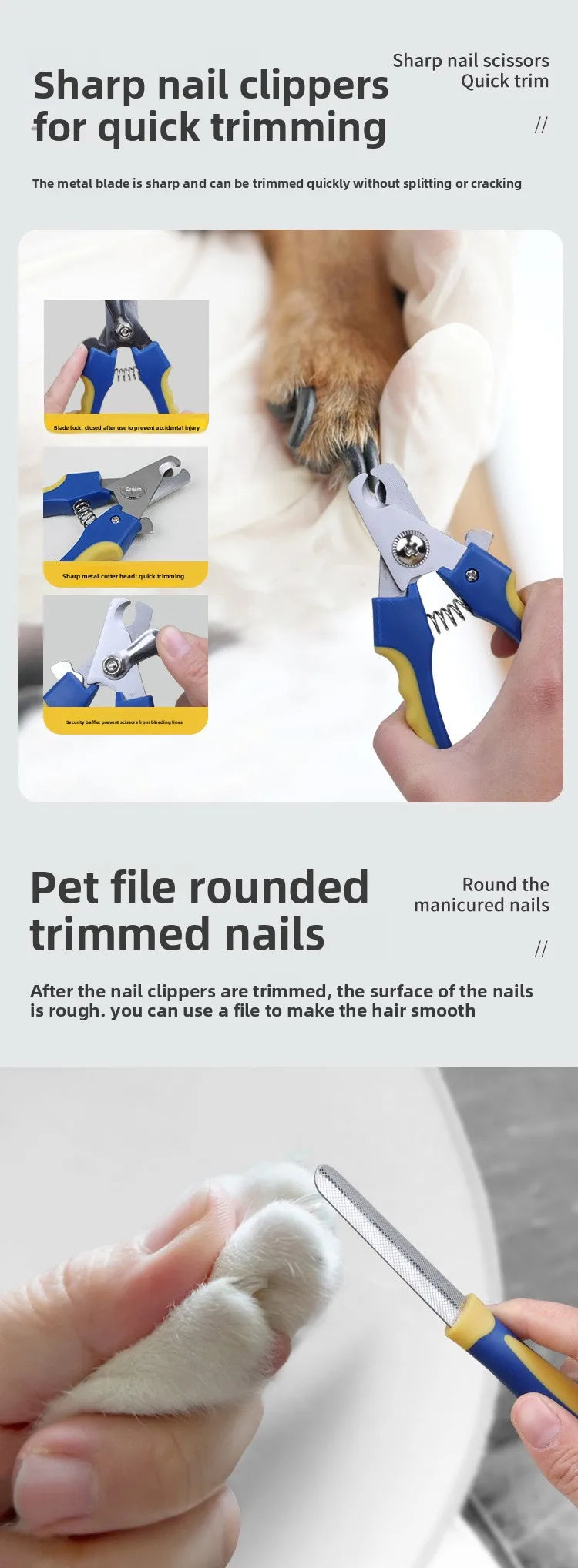 Pet Dog Cat Grooming Products Knotting Comb Straight Comb Nail Clipper File Hair Trimmer Hair Removal Comb Cleaning Beauty Set