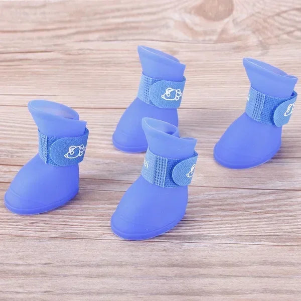 4Pcs Pet WaterProof Rainshoe Anti-slip Rubber Boot For Small Medium Large Dogs Cats Outdoor Shoe Dog Ankle Boots Pet Accessories