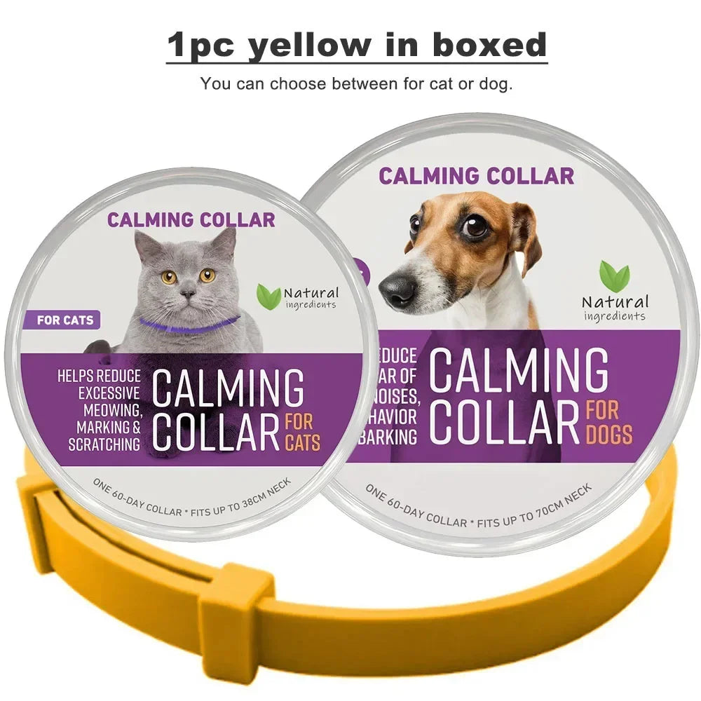 Natural Dog Pheromone Calm Collars Calming Collar for Dogs Cats Pet Relief Anxiety Stress Separation Relieve Bad Behavior 60Days
