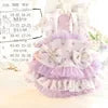 Dog clothes spring and summer thin cat princess skirt tutu skirt suspender lolita small dog teddy pet