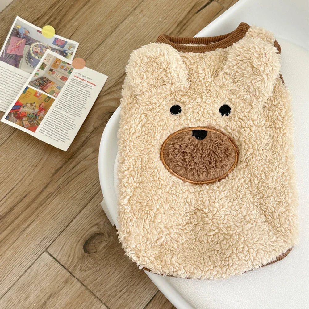 1.5-11.5kg Winter Dog Clothing Soft Plush Teddy Bear Sweater Vest Warmth Pets Cute Clothes Teddy Schnauzer Clothes Puppy Clothes