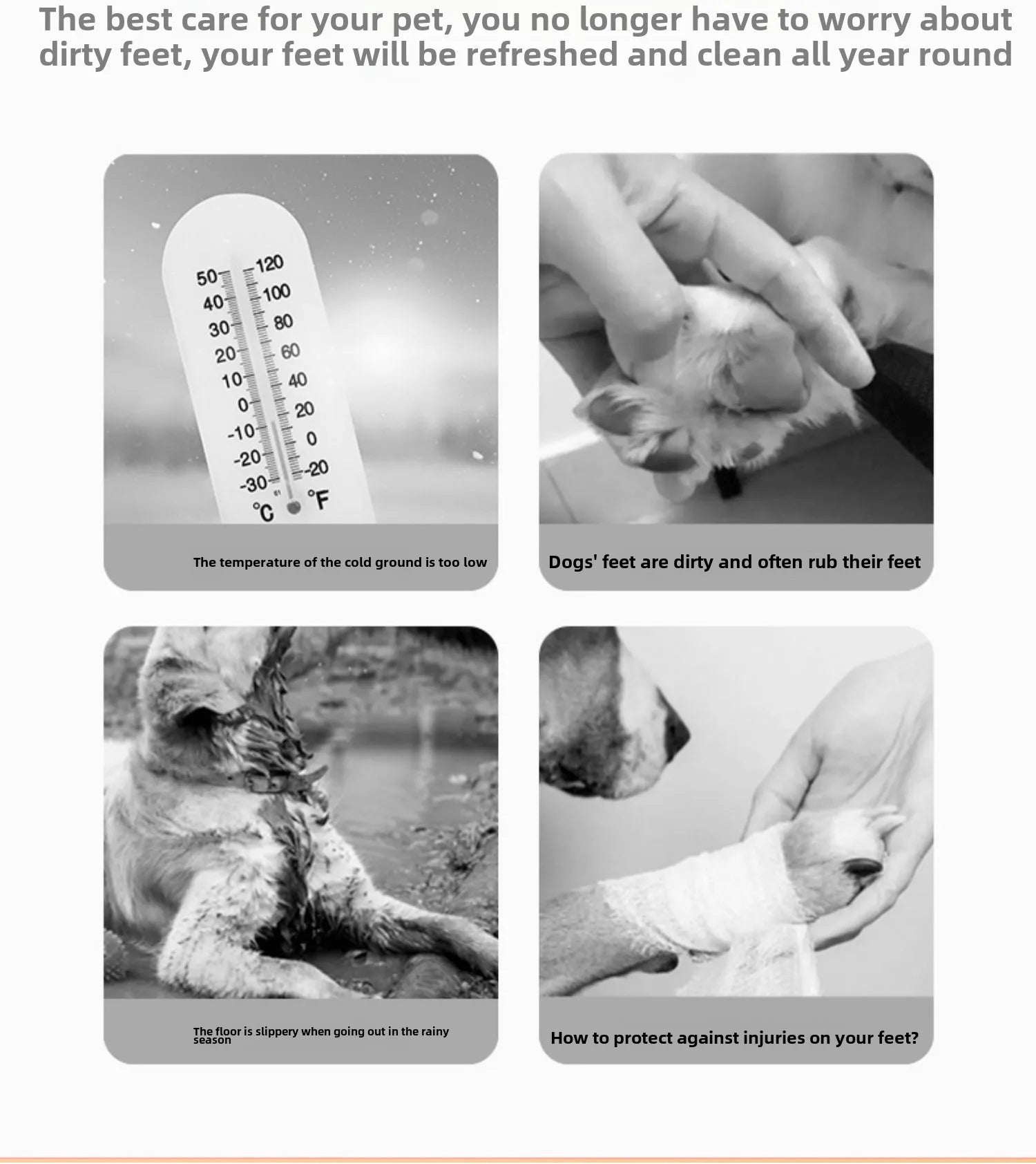 4pcs/set Pet Dog Shoes Winter Warm Shoes for Small Medium Dogs Anti-slip Puppy Rain Snow Boots Footwear Cat Dog Walking Sneakers