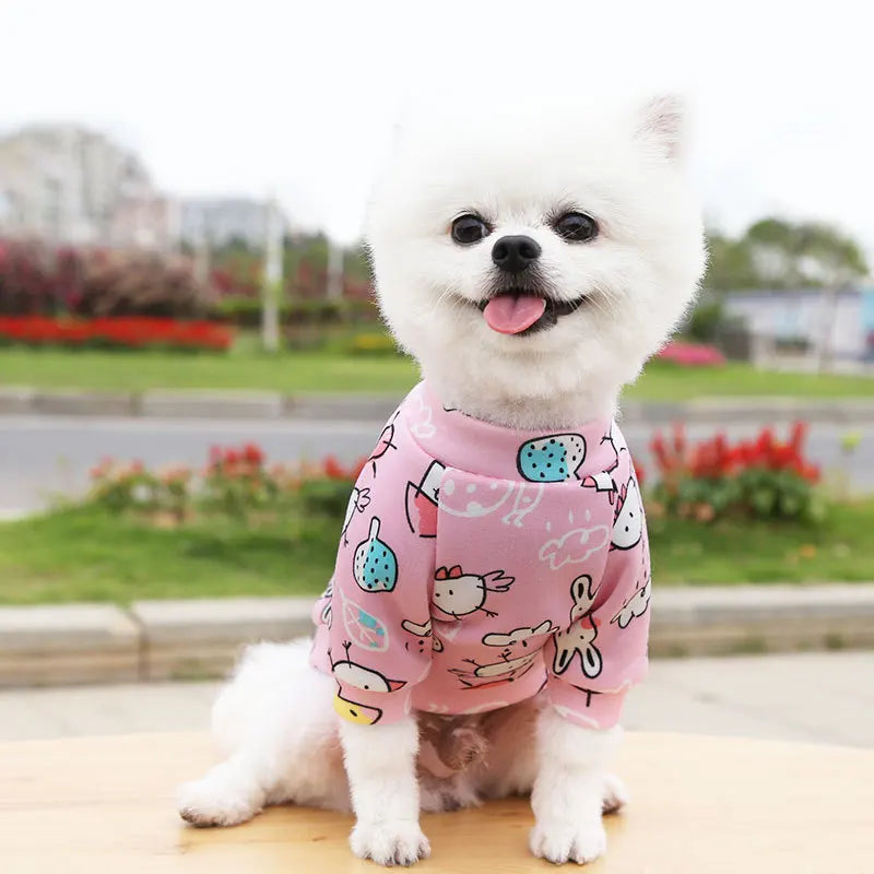 Small Dog Hoodie Coat Winter Warm Pet Clothes for Bulldog Chihuahua Shih Tzu Sweatshirt Puppy Cat Pullover Dogs