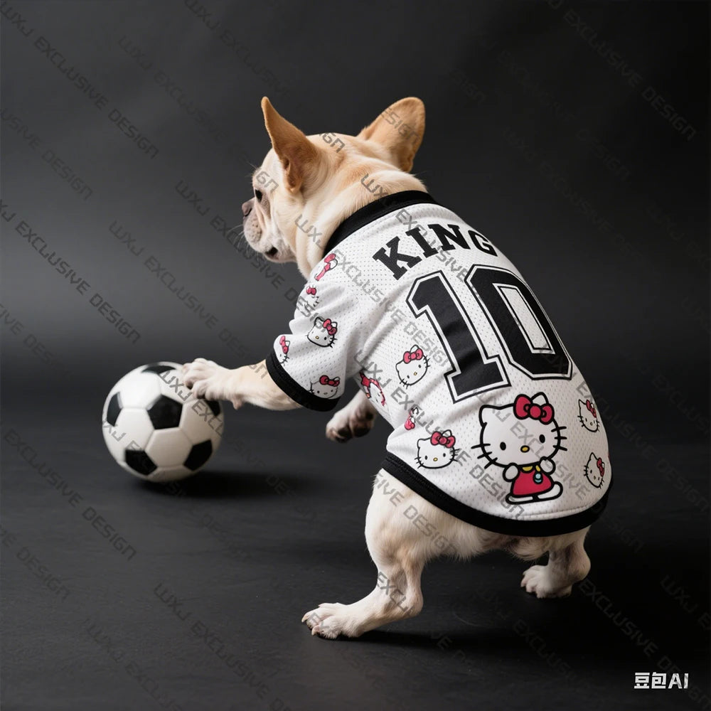 2025 Doggy Pet Clothing  Pet Accessories  Breathable Cool and Comfortable Kitty Cat Pattern T-Shirt Small Dog Breed Dog-King