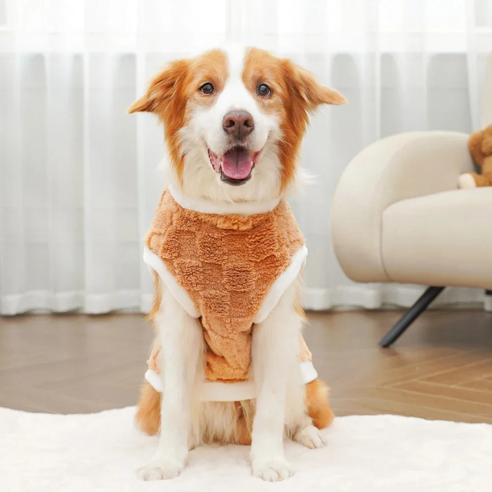 1.5-25kg Flannel Dogs Clothes Winter Warm Sweater Pet Clothing Golden Retriever Dog Coats Sweatshirt Pets Puppy Pullover Vest