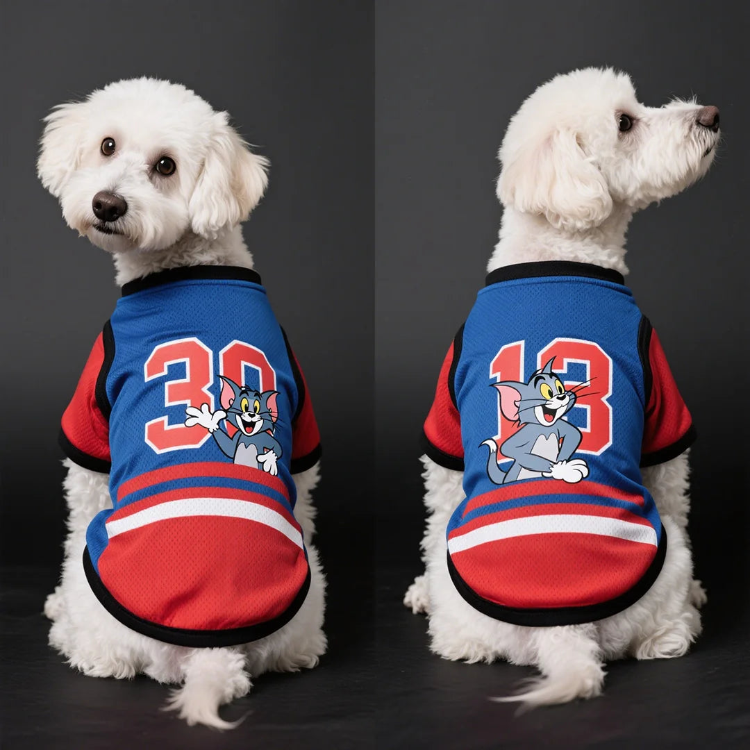 Tom Cat IP Pet Clothes For Dogs Pet Supplies Breathable Cool Comfortable Soccer Jerseys Small-sized Dog Breeds Cool And Stylish
