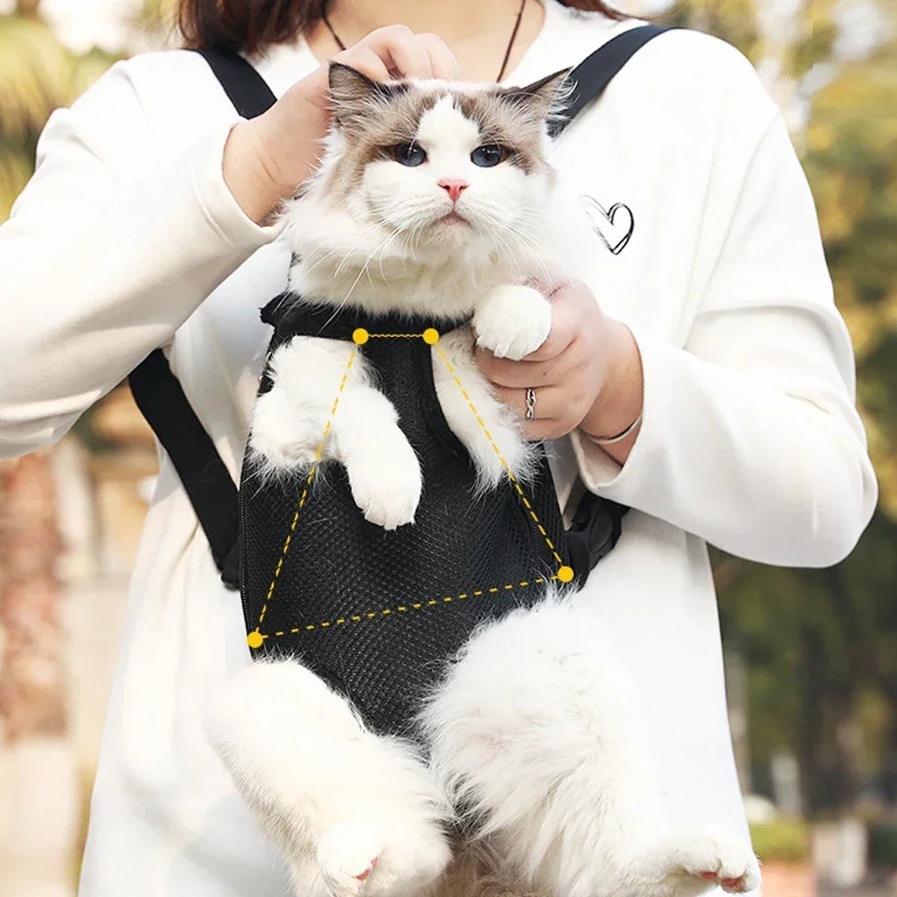 Portable Breathable Cat Bag Pet Travel Tote Bag Backpack For Carrying Pets On Both Shoulders Outdoor Travel Set For Cats And Dog