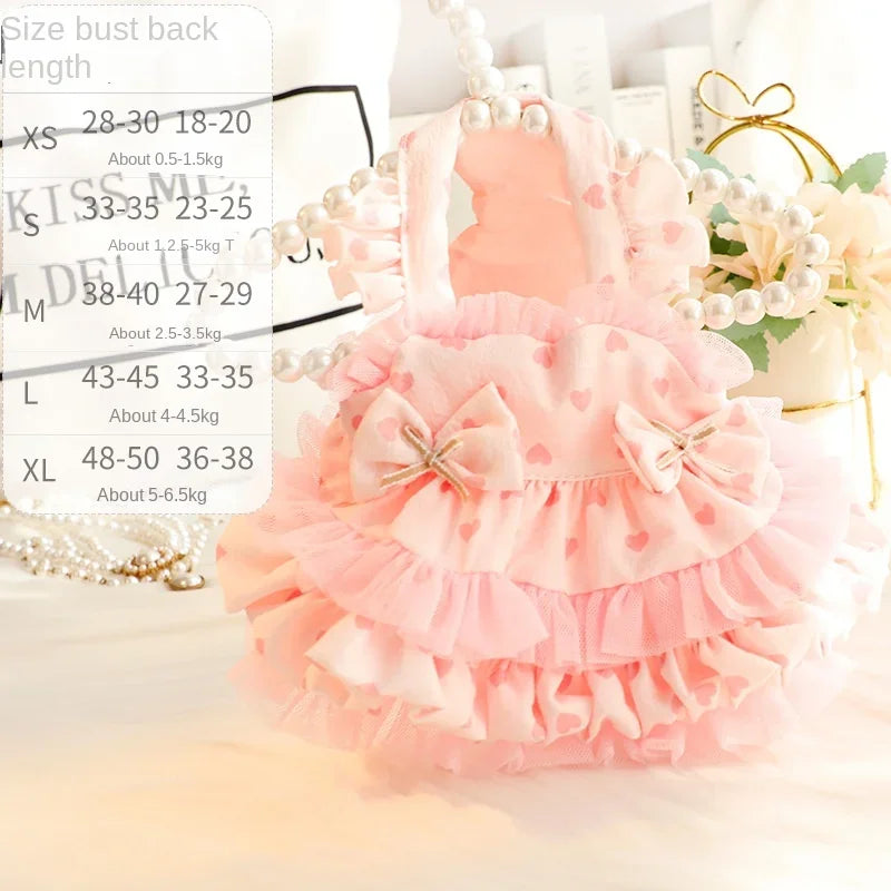 Dog clothes spring and summer thin cat princess skirt tutu skirt suspender lolita small dog teddy pet