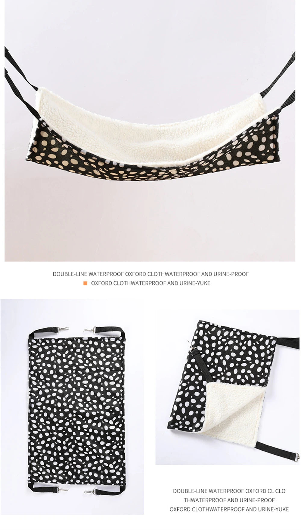 Plush Cat Hammock Autumn Winter Pet Mats for Cats Hamster Adjustable Hammocks Kitten Accessories Supplies Hanging Cage Bed