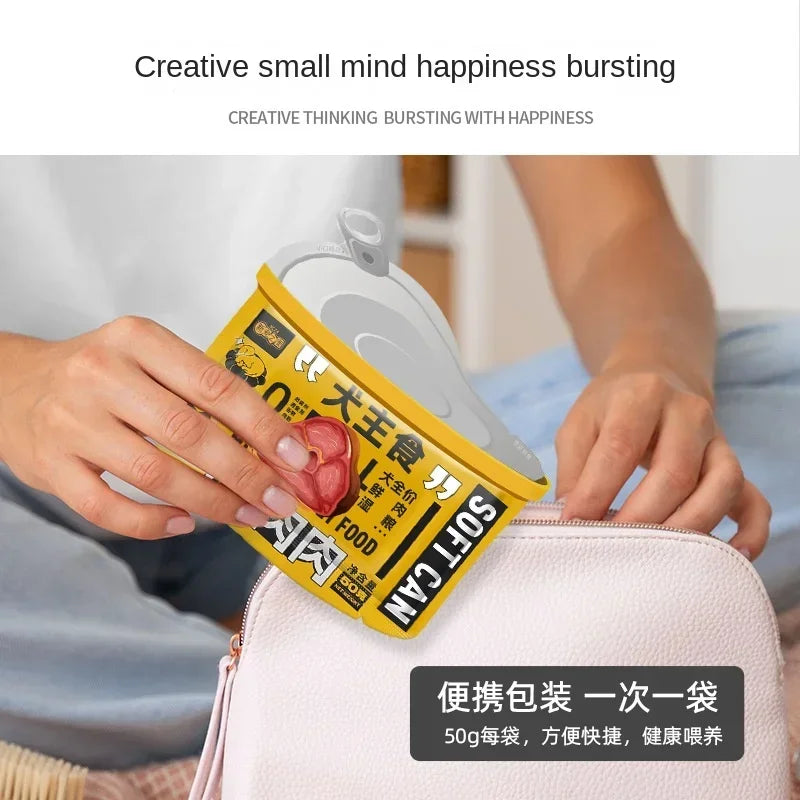 Pet Dog Canned Dog Wet Food Dog Snacks Dog Food Supplement Nutrition Fattening Brightening Hydration Beef Sealed Meat Snack Bag