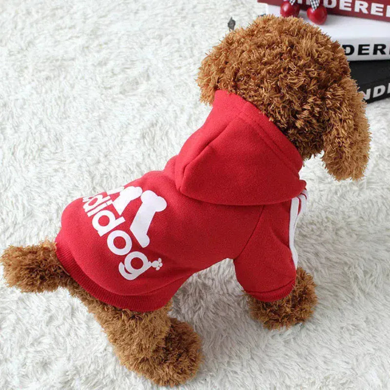 Adidog Brand Hoodie - Athletic Style Winter Coat for Medium & Large Dogs