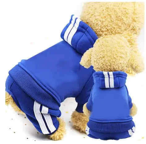 Adidog Winter Dog Jumpsuit | Thick Puppy Tracksuit for Small Dogs | Warm Pet Overalls & Hooded Outfit for Yorkie, Chihuahua & Pug