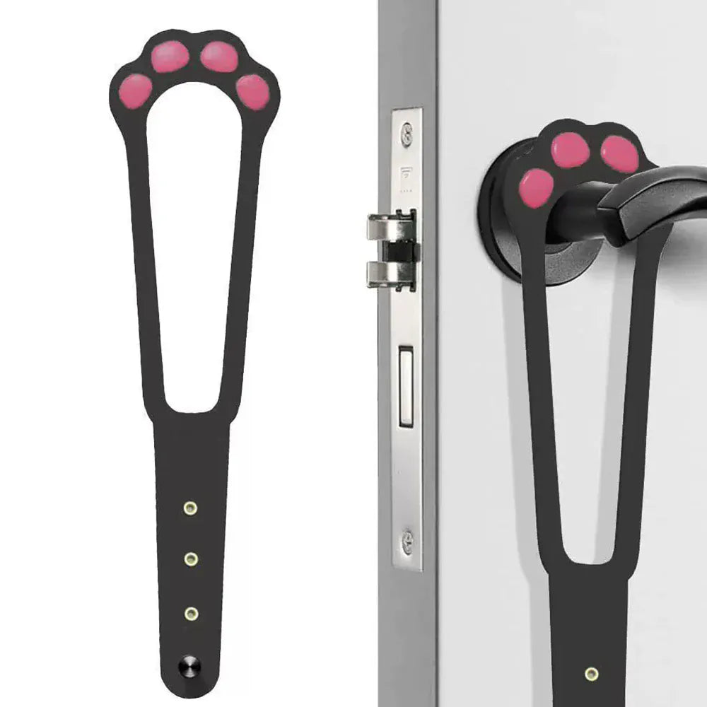 Adjustable Cat Door Holder Latch - 11.5" Elastic Gate Lock Strap, Pet Door Stopper to Keep Dogs Out, Flexible Door Latch for Pet Gates