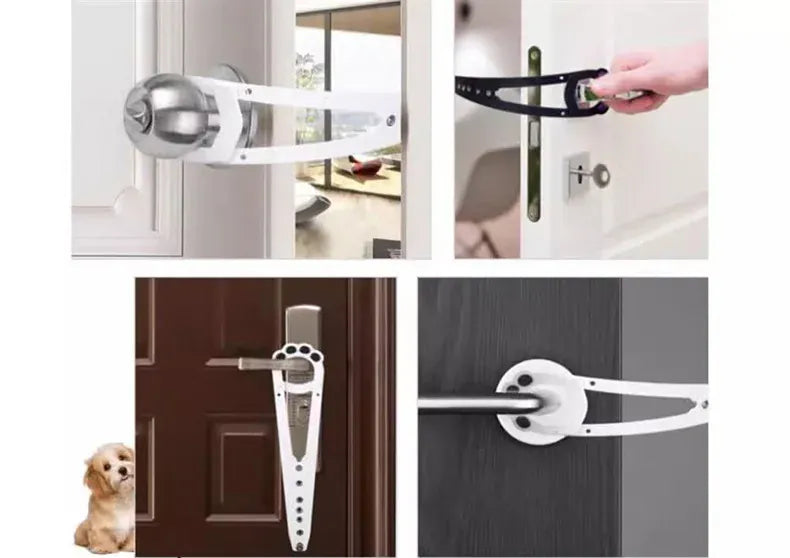 Adjustable Cat Door Holder Latch - 11.5" Elastic Gate Lock Strap, Pet Door Stopper to Keep Dogs Out, Flexible Door Latch for Pet Gates