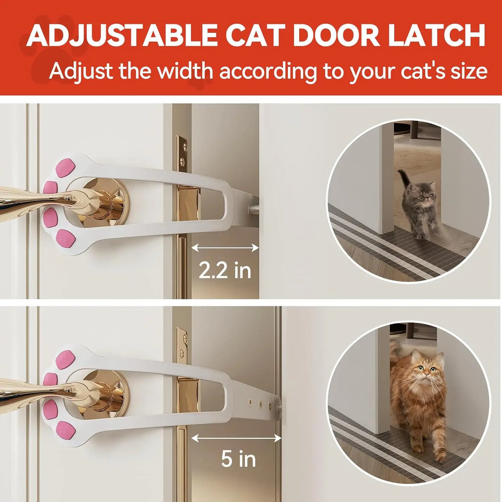 Adjustable Cat Door Holder Latch - 11.5" Elastic Gate Lock Strap, Pet Door Stopper to Keep Dogs Out, Flexible Door Latch for Pet Gates