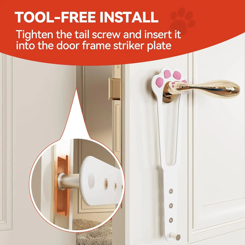 Adjustable Cat Door Holder Latch - 11.5" Elastic Gate Lock Strap, Pet Door Stopper to Keep Dogs Out, Flexible Door Latch for Pet Gates