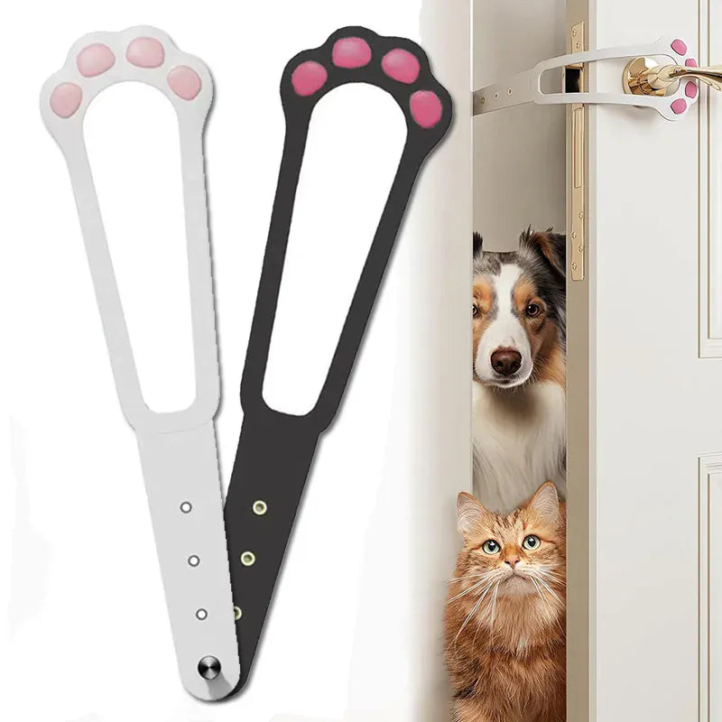 Adjustable Cat Door Holder Latch - 11.5" Elastic Gate Lock Strap, Pet Door Stopper to Keep Dogs Out, Flexible Door Latch for Pet Gates