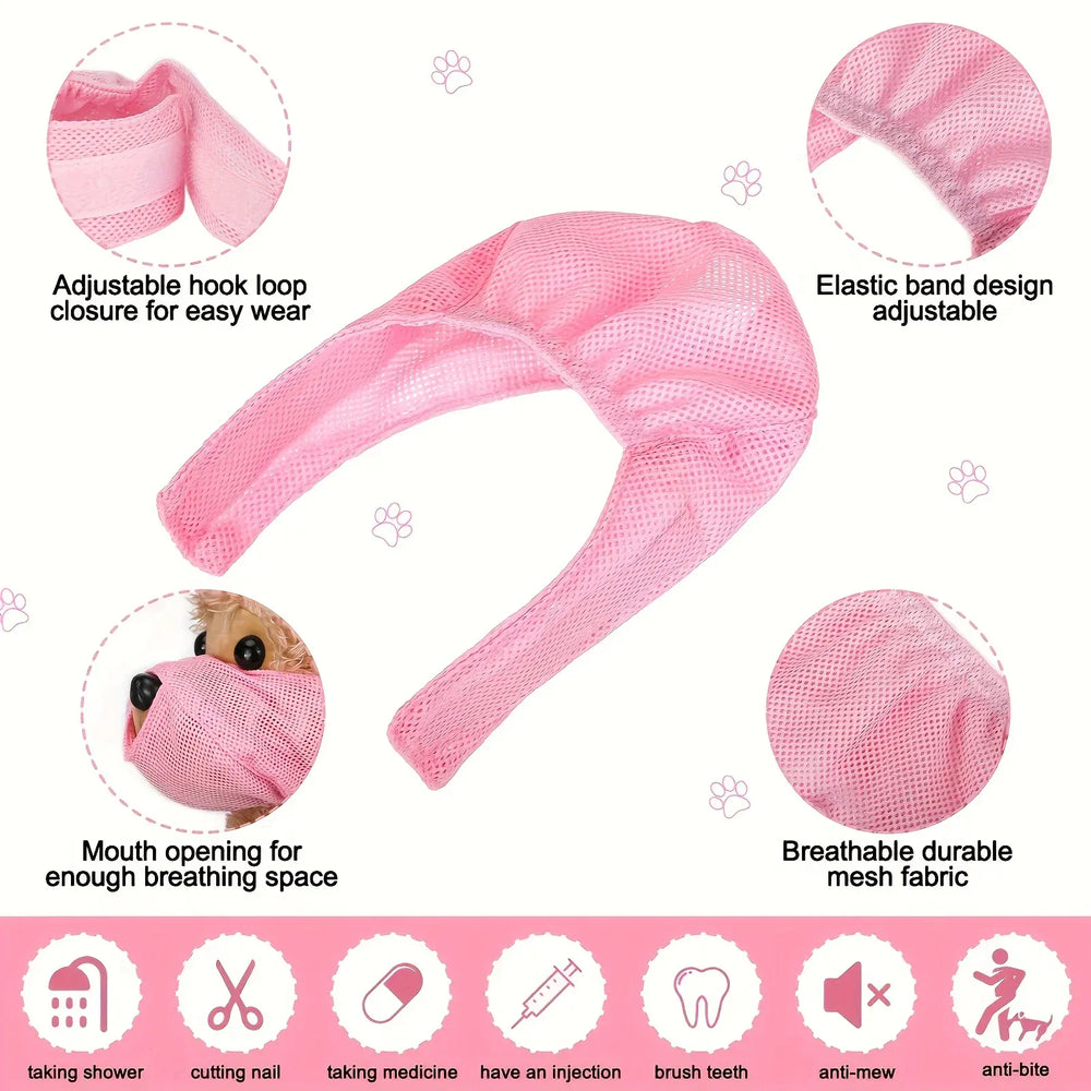 Adjustable Cat Muzzle & Eye Mask - Breathable Mesh Grooming Mask for Kittens, Calming Soothing Hood for Nail Trimming & Care