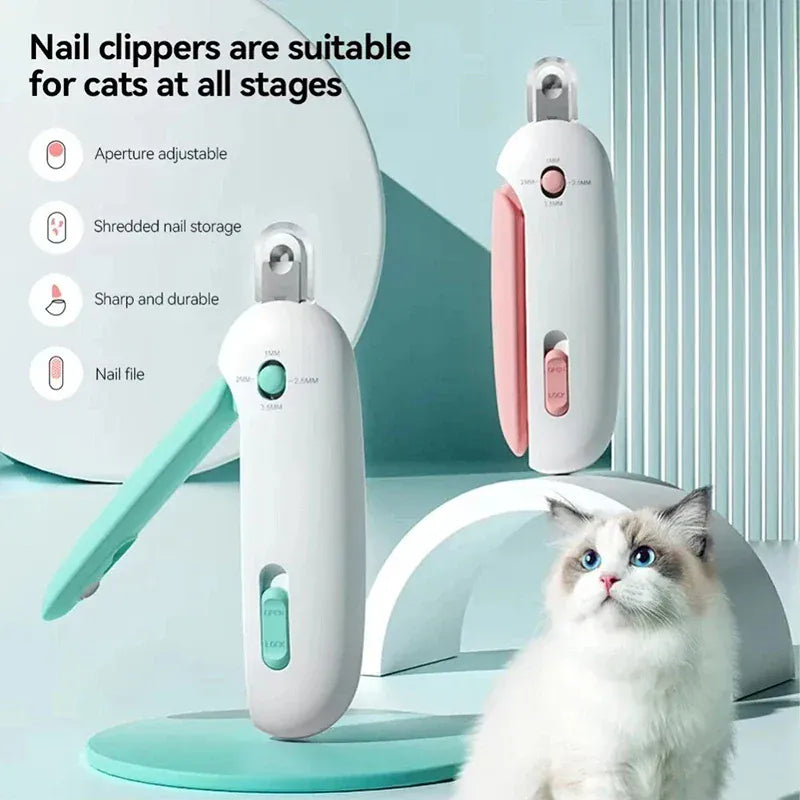 Adjustable Pet Nail Clippers - Safety Guard Cat Dog Nail Trimmer Professional Grooming Tool