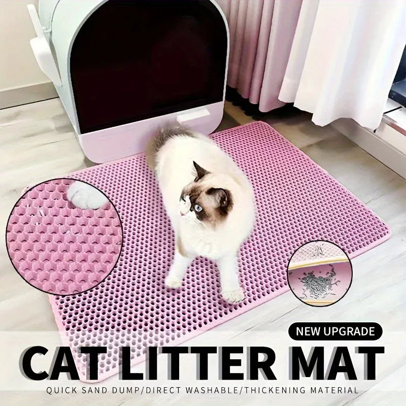 Advanced Honeycomb Cat Litter Mat - Double Layer Waterproof Litter Trapper