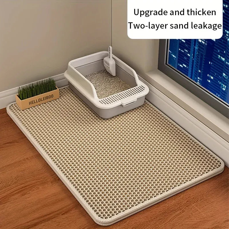 Advanced Honeycomb Cat Litter Mat - Double Layer Waterproof Litter Trapper