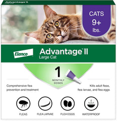 Advantage II Flea Treatment for Cats | Fast-Acting Flea Protection | Large Cats Over 9 lbs | 6 Month Supply