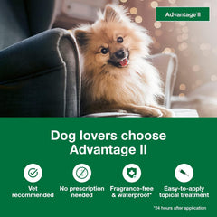 Advantage II Small Dog – Vet-Recommended Flea Treatment & Prevention for Dogs 3-10 lbs, 4-Month Supply
