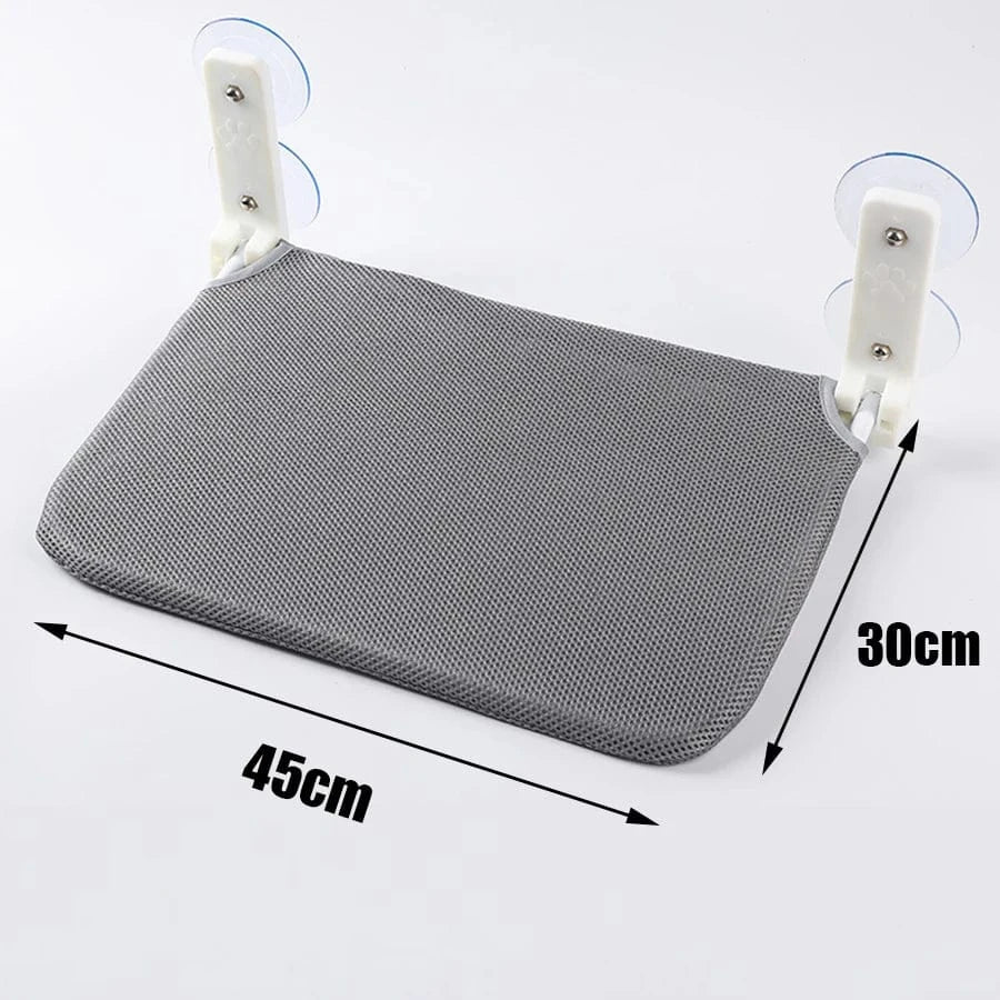 Assembly Free Cat Hammock - Foldable Plush Mesh Window Perch Double Suction