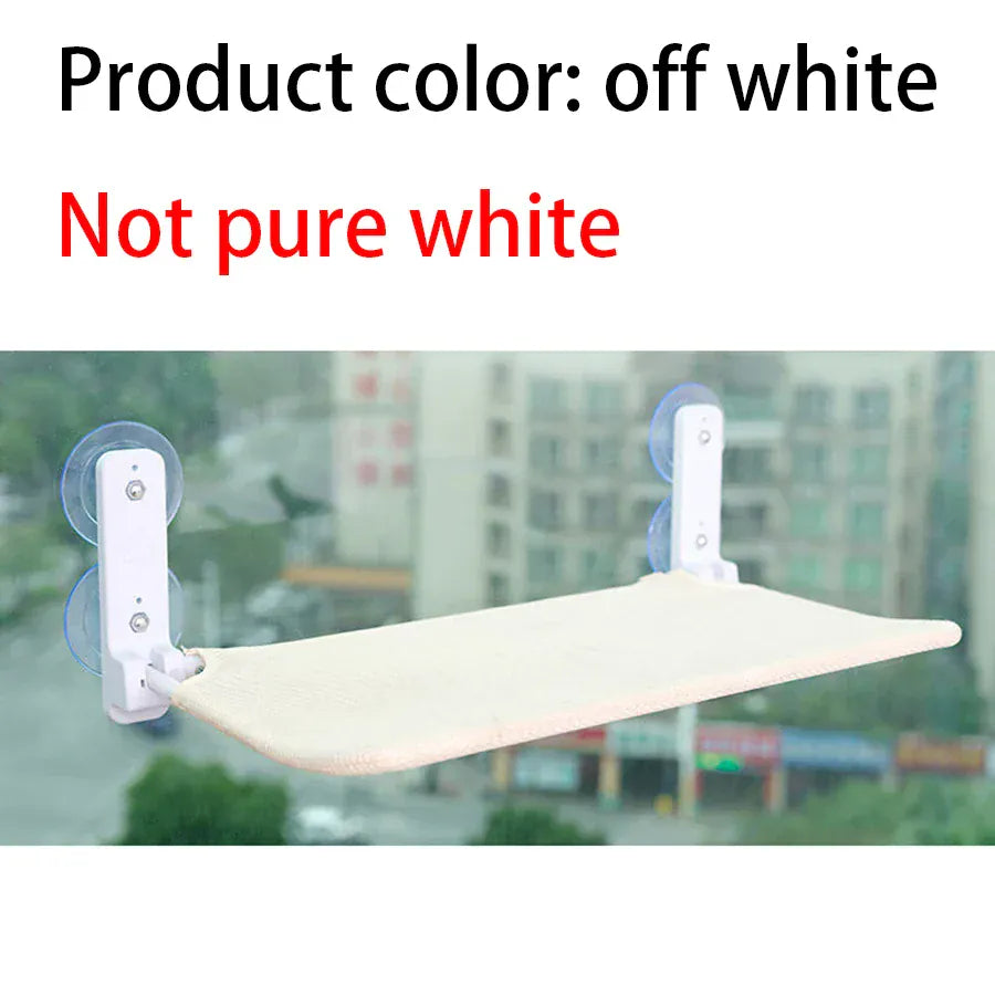 Assembly Free Cat Hammock - Foldable Plush Mesh Window Perch Double Suction