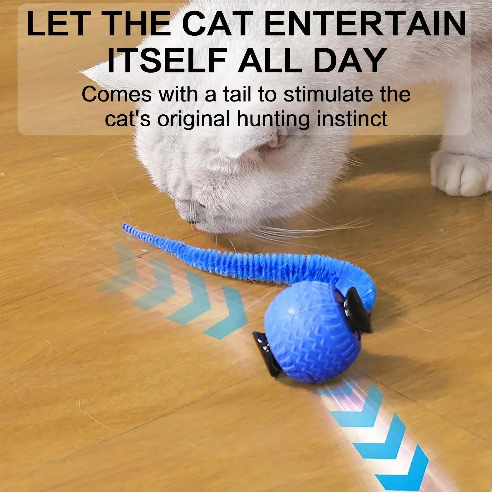 Automatic Cat Ball Toy - Smart Obstacle Avoidance 360° Rotation LED Lights
