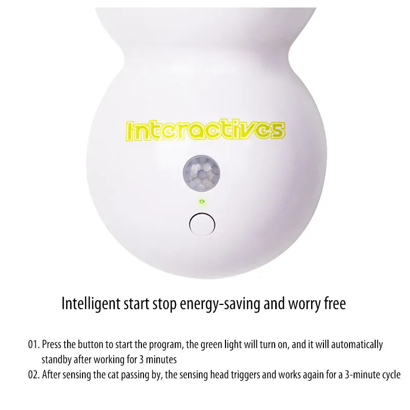 Automatic Cat Teaser Toy - USB Rechargeable Interactive Caterpillar Motion Sensor