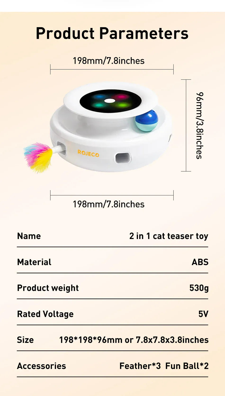 Automatic Cat Toy 2-in-1 - Smart Electronic Feather Ball 5 Mode Interactive