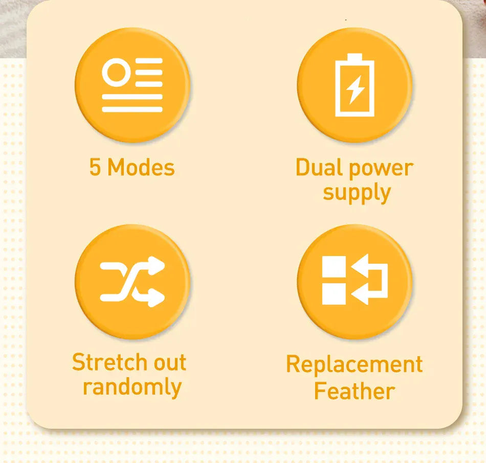 Automatic Cat Toy 2-in-1 - Smart Electronic Feather Ball 5 Mode Interactive