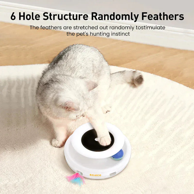 Automatic Cat Toy 2-in-1 - Smart Electronic Feather Ball 5 Mode Interactive