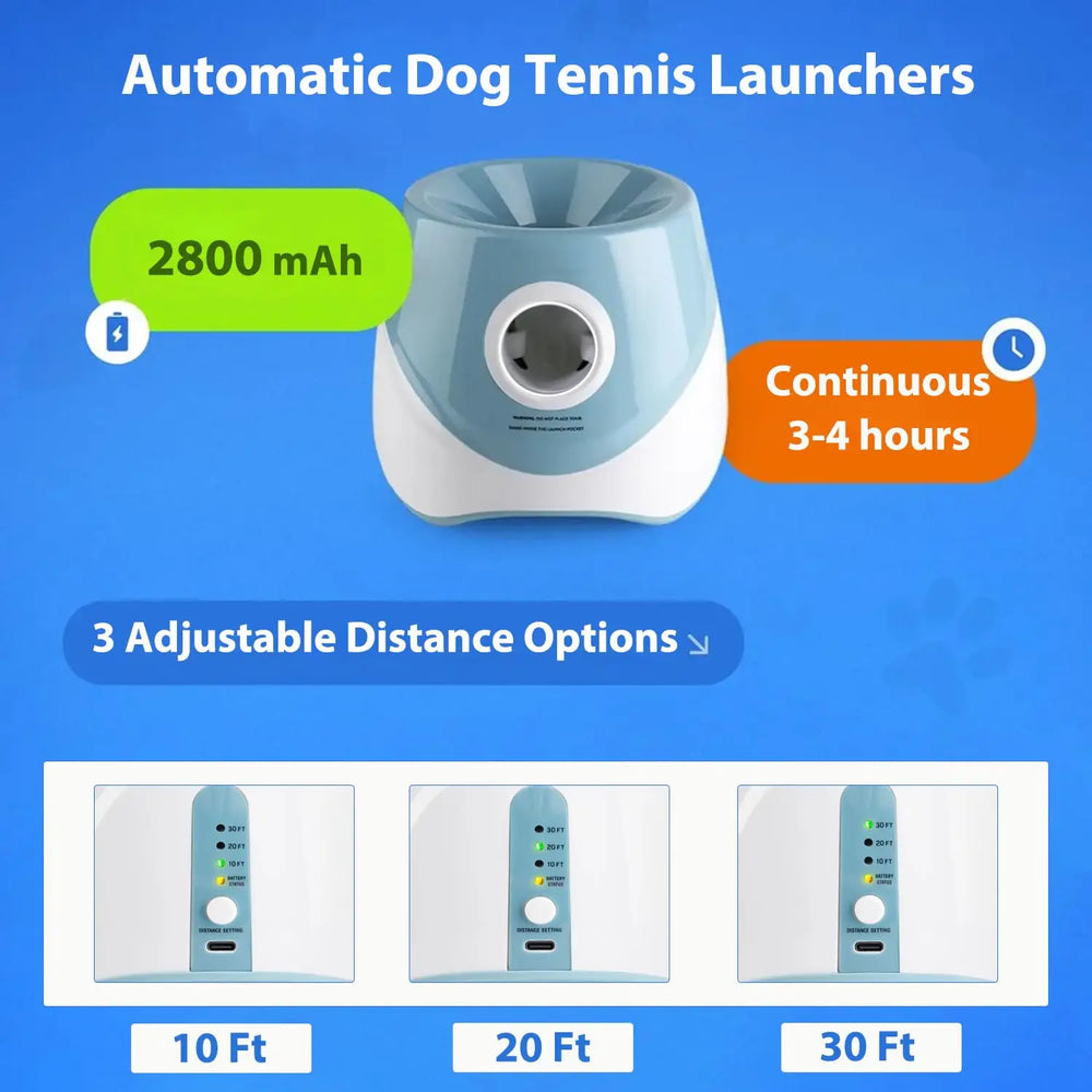 Automatic Dog Tennis Ball Launcher | Interactive Fun Chase Toy | Rechargeable Fetch Catapult for Dogs