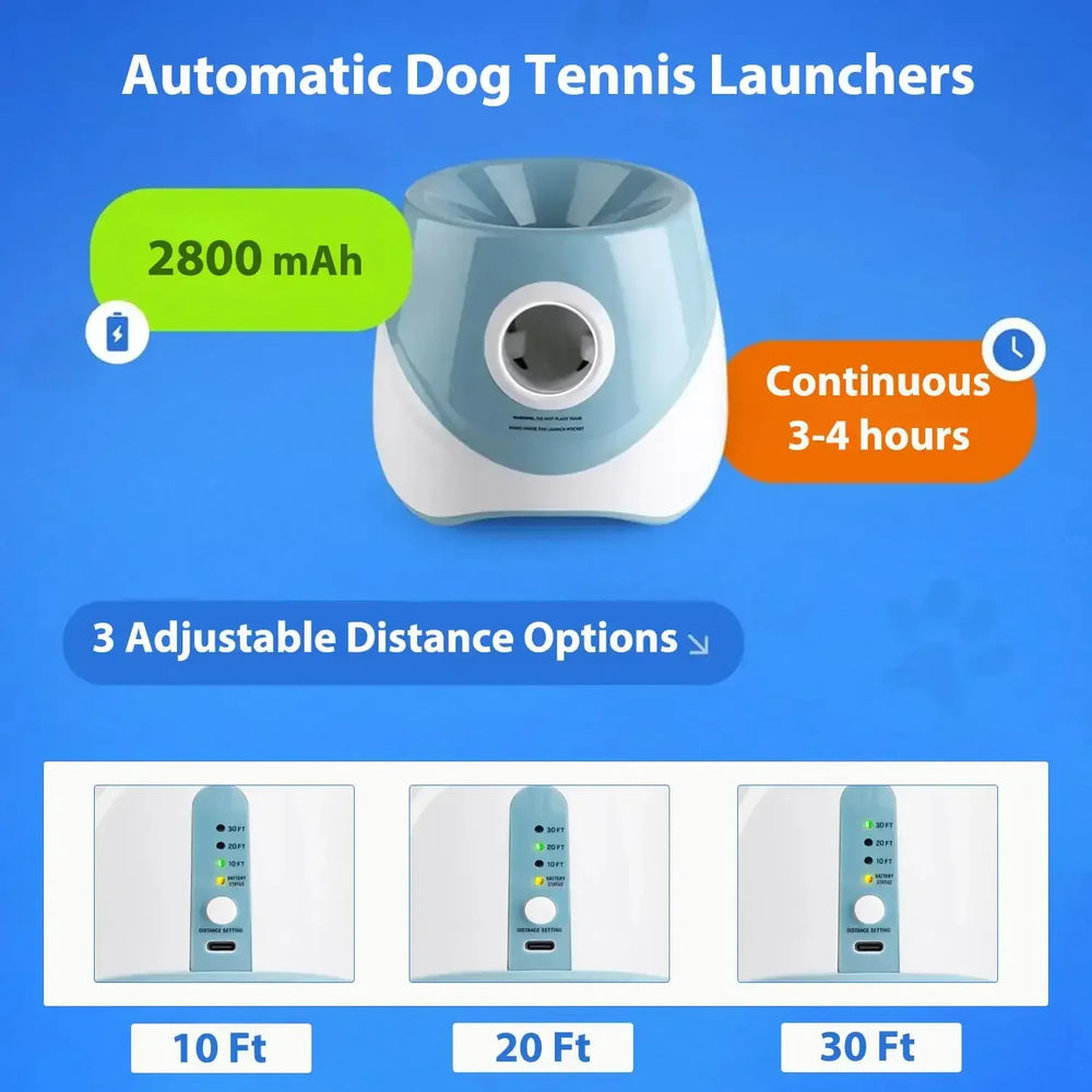 Automatic Dog Tennis Ball Launcher | Interactive Fun Chase Toy | Rechargeable Fetch Catapult for Dogs