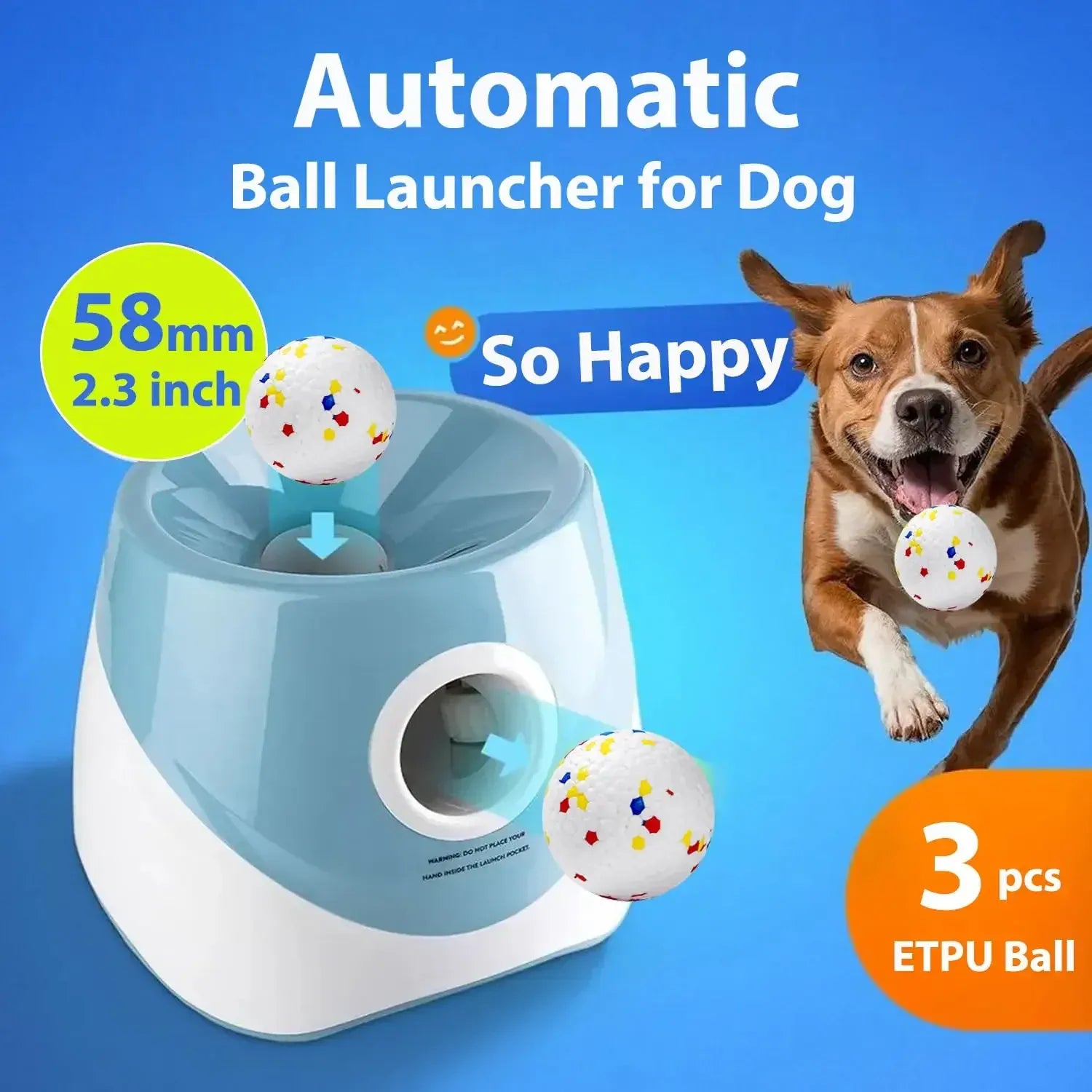 Automatic Dog Tennis Ball Launcher | Interactive Fun Chase Toy | Rechargeable Fetch Catapult for Dogs