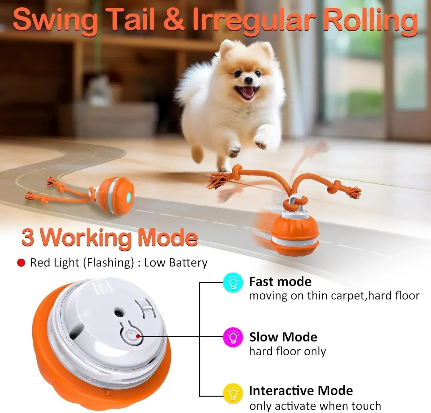 Automatic Rolling Ball for Dogs – Motion Activated USB Rechargeable Interactive Toy