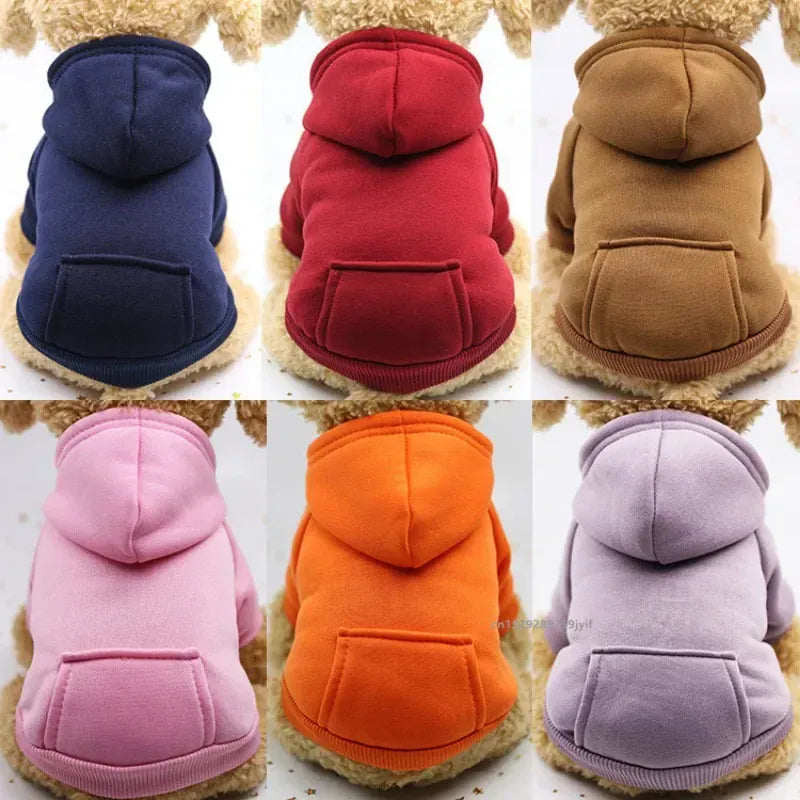 Autumn & Winter Pet Hoodie – Warm Cotton Hooded Sweatshirt for Cats, Kittens & Small Dogs